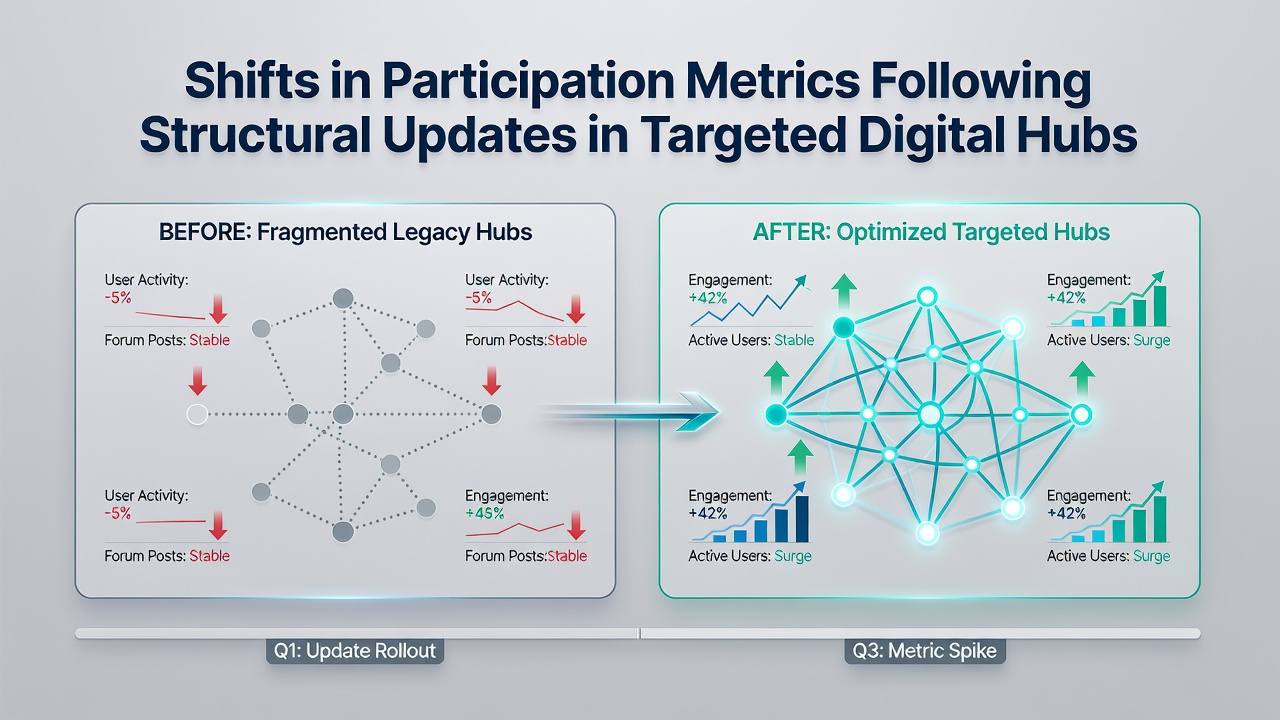 Shifts in Participation Metrics Following Structural Updates in Targeted Digital Hubs