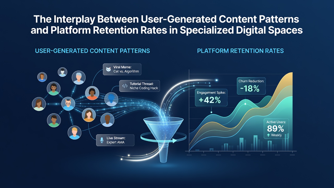 The Interplay Between User-Generated Content Patterns and Platform Retention Rates in Specialized Digital Spaces