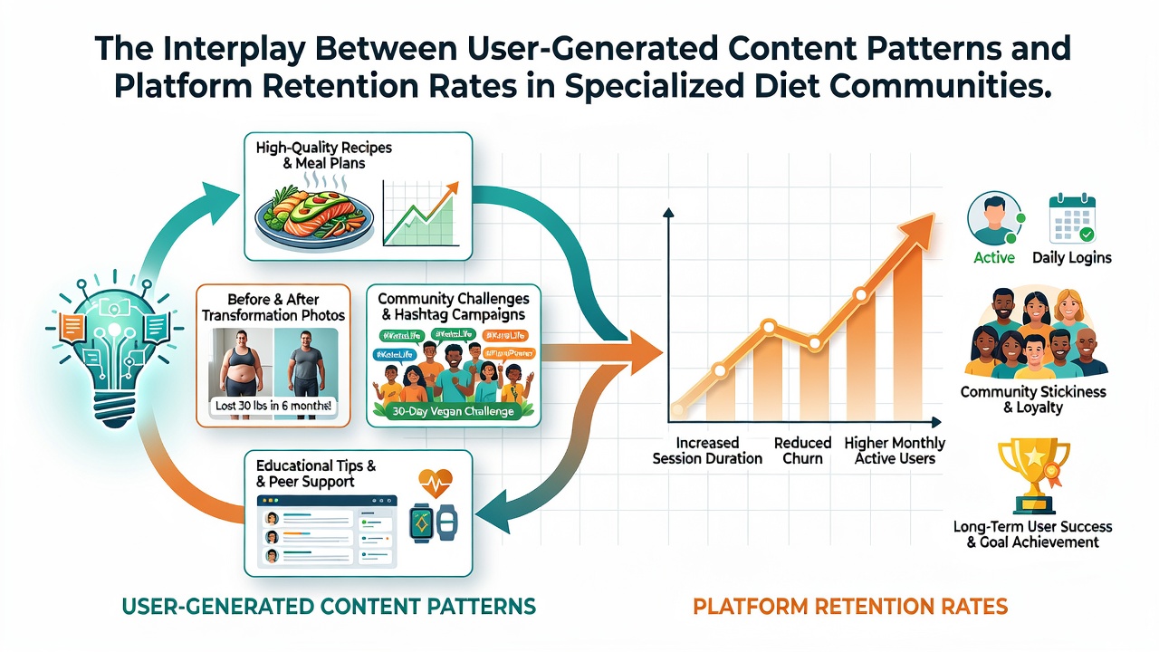 Data visualization showing retention trends tied to user content contributions